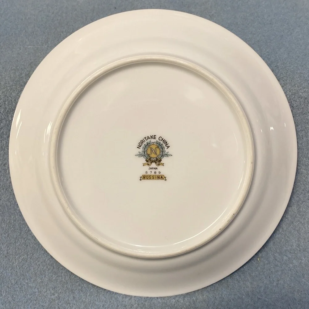 2-NORITAKE ROSSINA SERIES 5789 PINK ROSE BREAD AND BUTTER PLATES 6 3/8 INCH